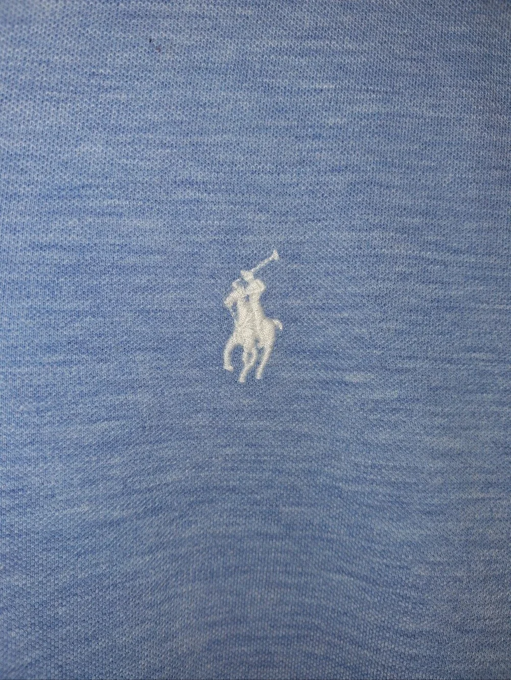 Polo by Ralph Lauren Men’s Long-Sleeve Polo — Heather Light Blue In A Size Large